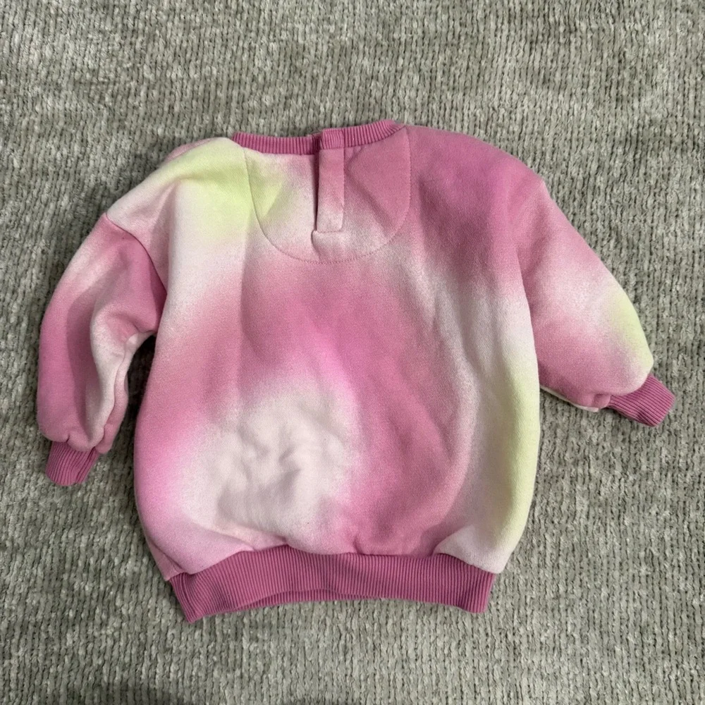 Nike Baby Tie-Dye Sweatshirt Pink Yellow Logo Pullover‎ 12M Colorful Classic